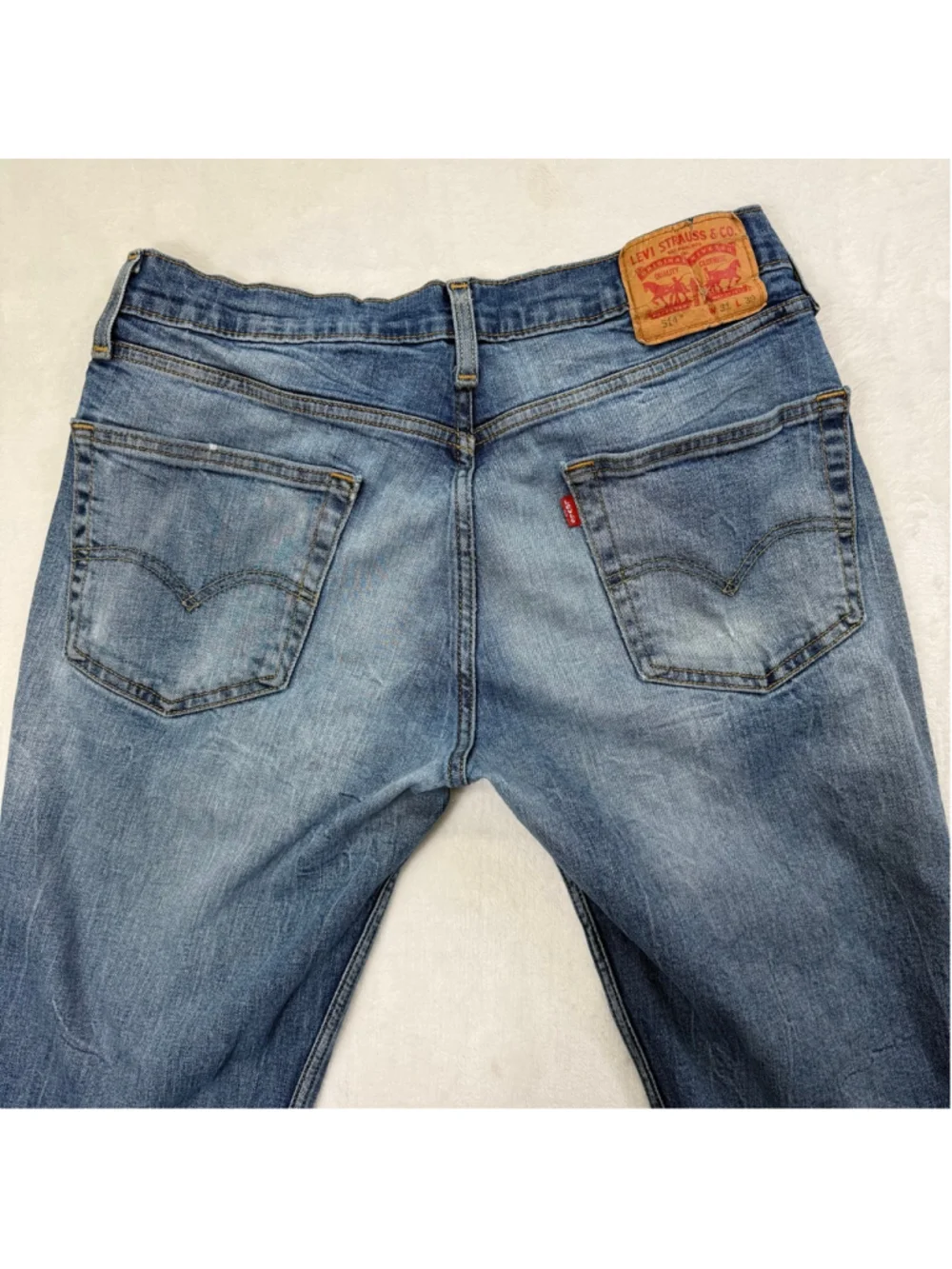 Men's Levi's 514 31x30 Blue Straight Jeans Light Wash